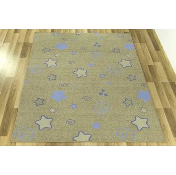 Koberec Dětský koberec Stars Pastelové hvězdičky, béžový / modrý