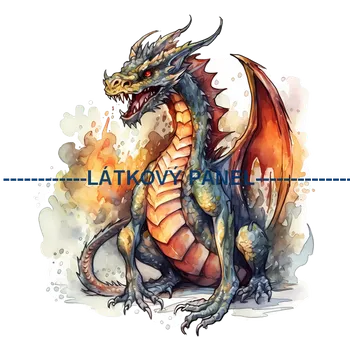 Látkový panel - Drak- DIN-22 Velikost: 15x15cm, Materiál: Kočárkovina