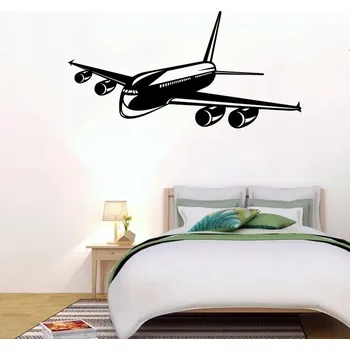 Samolepící dekorace Cestovní letadlo - vinylová samolepka na zeď 80x40cm