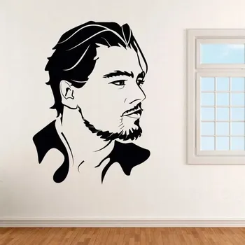 Samolepící dekorace Leonardo DiCaprio - vinylová samolepka na zeď 80x58cm