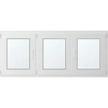 Okno Trojkřídlé plastové okno se štulpem, vlevo otevíravo sklopné 180x70