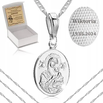 Řetízek SINGAPURSKÝ STŘÍBRNÝ ŘETÍZEK + PR 925 MEDAILE PANNY Matka Boží