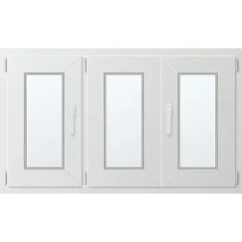 Okno Trojkřídlé plastové okno se štulpem, vlevo otevíravo sklopné 130x80