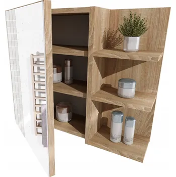 Šatní skříň Koupelnová skříňka regál police zrcadlo závěsná dub Sonoma závěsná