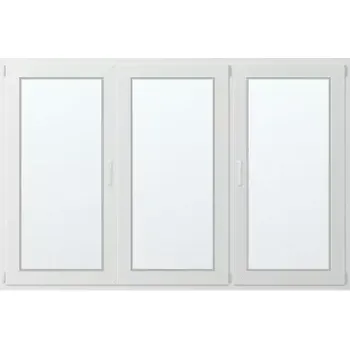 Okno Trojkřídlé plastové okno se štulpem, vpravo otevíravo sklopné 230x140