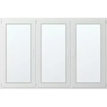 Okno Trojkřídlé plastové okno se sloupkem, vlevo otevíravo sklopné 230x160