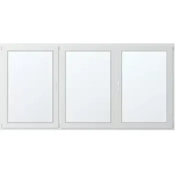 Okno Trojkřídlé plastové okno se štulpem, vlevo otevíravo sklopné 300x140