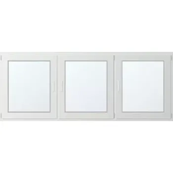 Okno Trojkřídlé plastové okno se sloupkem, vpravo otevíravo sklopné 240x100