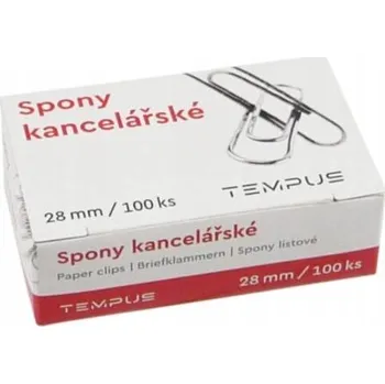 Kancelářská sponka Spony kancelářské Tempus 28mm 100ks