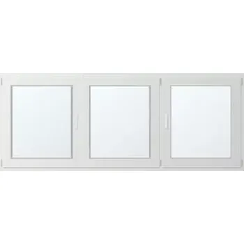 Okno Trojkřídlé plastové okno se štulpem, vpravo otevíravo sklopné 240x100