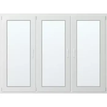 Okno Trojkřídlé plastové okno se sloupkem, vlevo otevíravo sklopné 200x140