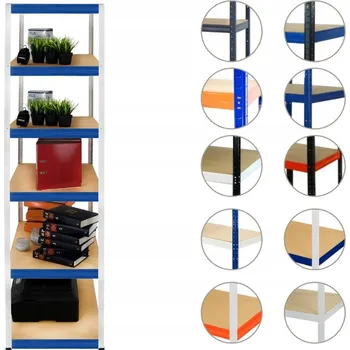 Dílenský regál Kovový skladový regál Wamar 196 x 50 x 50 cm, nosnost až 175 kg na polici