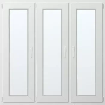 Okno Trojkřídlé plastové okno se sloupkem, vlevo otevíravo sklopné 150x160