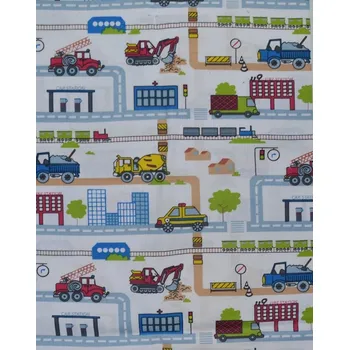 Galanterie Bavlněná česká látka šíře 160cm - Silnice, město, stavba (50cm)
