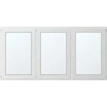 Okno Trojkřídlé plastové okno se sloupkem, vlevo otevíravo sklopné 260x120