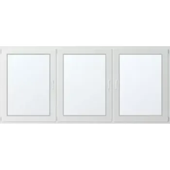 Okno Trojkřídlé plastové okno se sloupkem, vlevo otevíravo sklopné 265x119