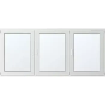 Okno Trojkřídlé plastové okno se sloupkem, vpravo otevíravo sklopné 280x130