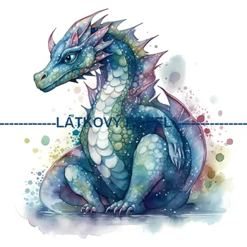 Látkový panel - Drak- DIN-31 Velikost: 35x35cm, Materiál: Kočárkovina