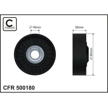 Caffaro 500180 vodící kladka klínového řemene, ozubený klínový řemen