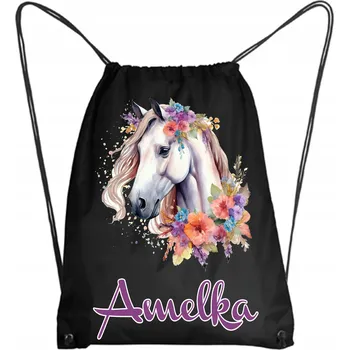 Školní batoh Školní Vak na Boty Batoh na Tělocvik do Školky s Koněm Kůň JMÉNO 11