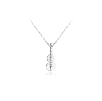 Náhrdelník 4016 MINET Stříbrný náhrdelník HOUSLE s bílými zirkony