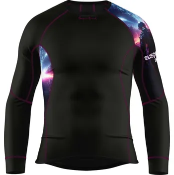 Pánské funkční triko dlouhý rukáv SPACE MAN černá Bamboo Ultra - Vínová / XXL