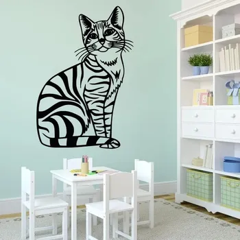 Samolepící dekorace Kočka princezna - vinylová samolepka na zeď 80x55cm