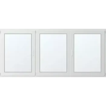 Okno Trojkřídlé plastové okno se štulpem, vlevo otevíravo sklopné 270x130