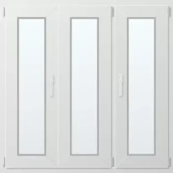 Okno Trojkřídlé plastové okno se štulpem, vpravo otevíravo sklopné 130x130