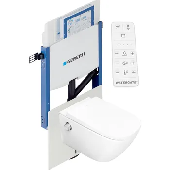 WC sada WATERGATE INTEGRA+ Comfort CUBE sprchovací toaleta + GEBERIT KOMBIFIX 110.300.00.5 předstěnový mod, WG-250C-SET_110.367.00.5