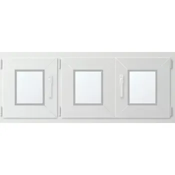 Okno Trojkřídlé plastové okno se štulpem, vlevo otevíravo sklopné 130x60