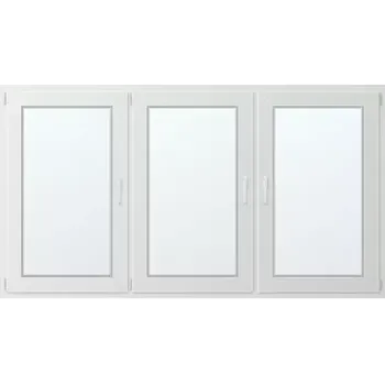 Okno Trojkřídlé plastové okno se sloupkem, vlevo otevíravo sklopné 230x130