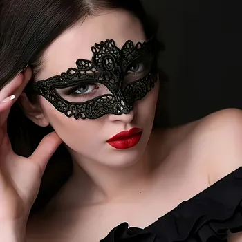 Erotická maska MEIMEIWANG Elegantní černá krajková Masquerade maska