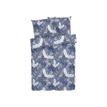 Povlečení LIVARNO home Ložní povlečení z mikrovláknitého saténu, 220 x 240 cm, 70 x 90 cm (ptáček)