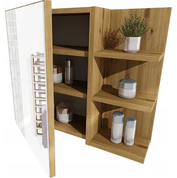 Šatní skříň Závěsná koupelnová skříňka möbelkap dub artisan se zrcadlovými dvířky