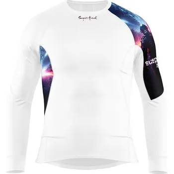 Pánské funkční triko dlouhý rukáv SPACE MAN bílá Bamboo Ultra - Vínová / L