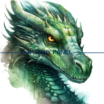 Látkový panel - Drak- DIN-29 Velikost: 25x25cm, Materiál: Úplet