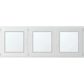 Okno Trojkřídlé plastové okno se štulpem, vlevo otevíravo sklopné 210x70