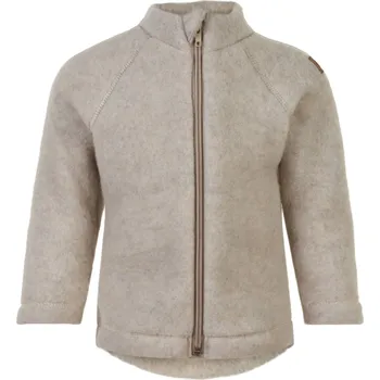 Chlapecká mikina Dětská mikina na zip merino-fleece barva hnědá Melange Offwhite Mikk-Line Velikost: 92