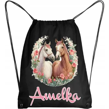 Školní batoh Školní Vak na Boty, Batoh na Tělocvik do Školky s Koněm - Kůň + JMÉNO 2