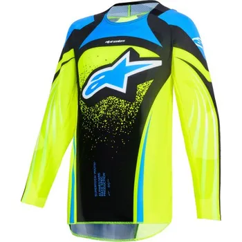Moto dres Dres TECHSTAR NOMUR YOUTH, ALPINESTARS, dětské (tmavě modrá/žlutá fluo/modrá) 2026 (Velikost: XL)