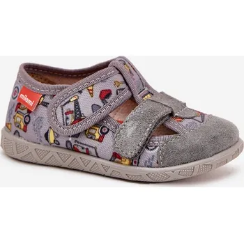 Chlapecké bačkory Boto Dětské pantofle Milami na suchý zip šedé dopravní prostředky Reathiana Milami šedá | vícebarevná 3391596