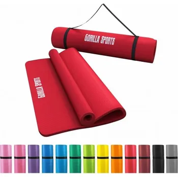 podložka na cvičení Gorilla Sports Podložka na jógu, 190 x 100 cm, červená