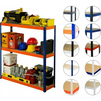 Dílenský regál Kovový regál skladový nemocniční HELIOS HNO 106x075x50 3 police, nosnost 275 kg na polici