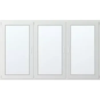 Okno Trojkřídlé plastové okno se sloupkem, vlevo otevíravo sklopné 260x150