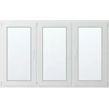 Okno Trojkřídlé plastové okno se sloupkem, vlevo otevíravo sklopné 210x130