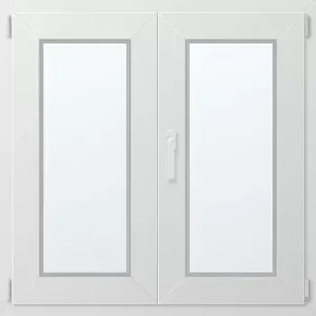 Okno Dvoukřídlé plastové okno pravé 100x100