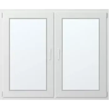 Okno Dvoukřídlé plastové okno se sloupkem 120x150