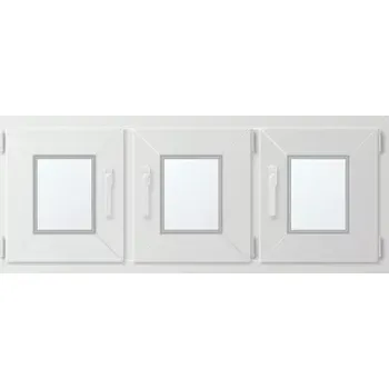 Okno Trojkřídlé plastové okno se sloupkem, vpravo otevíravo sklopné 130x60