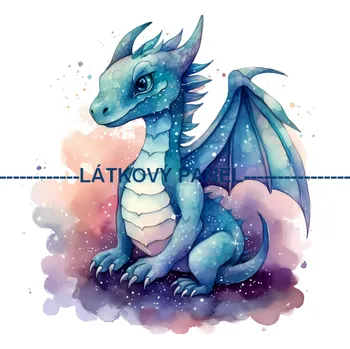 Látkový panel - Drak- DIN-32 Velikost: 30x30cm, Materiál: Bavlna